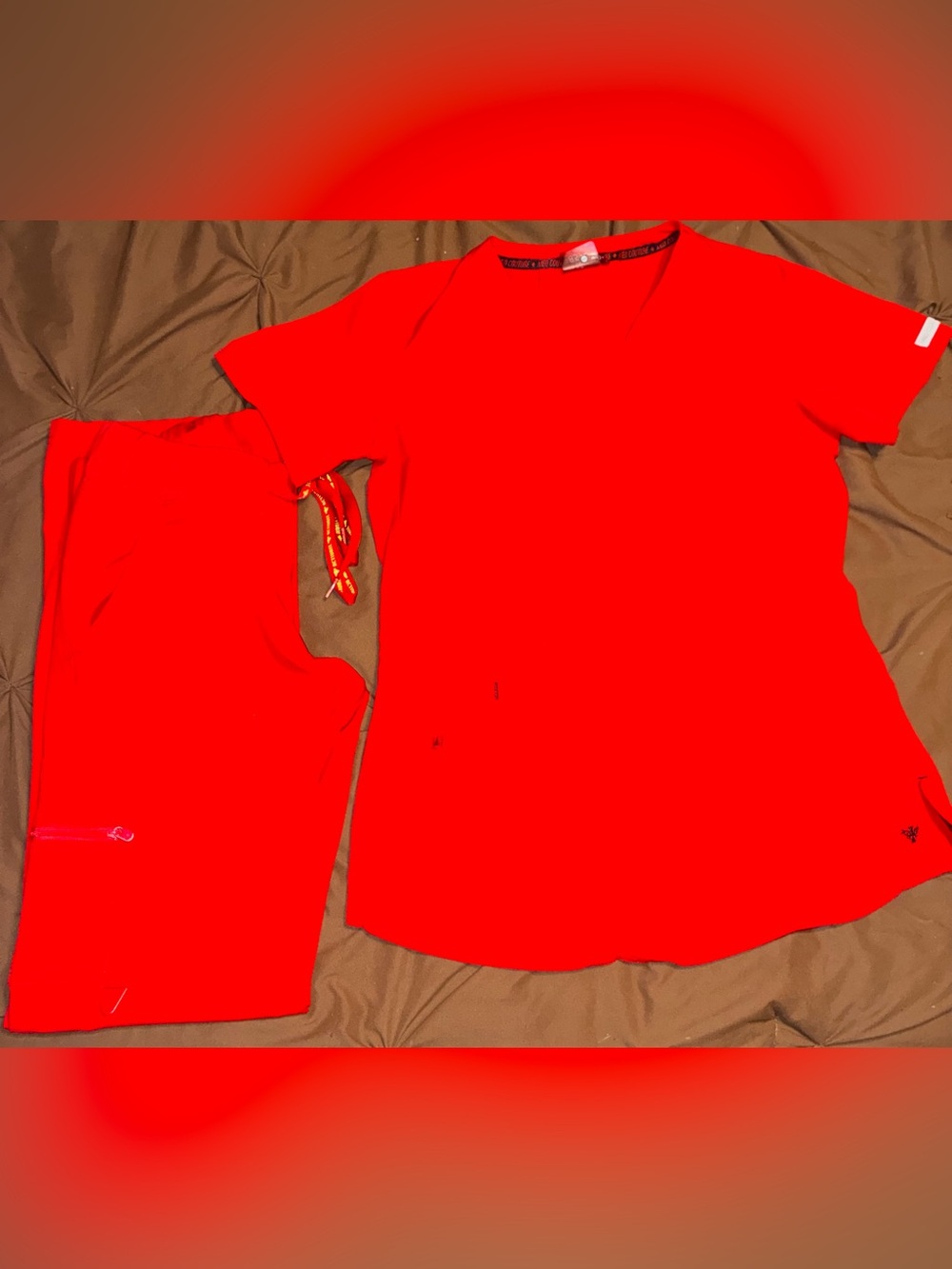 Red Med Couture Activate Scrub set